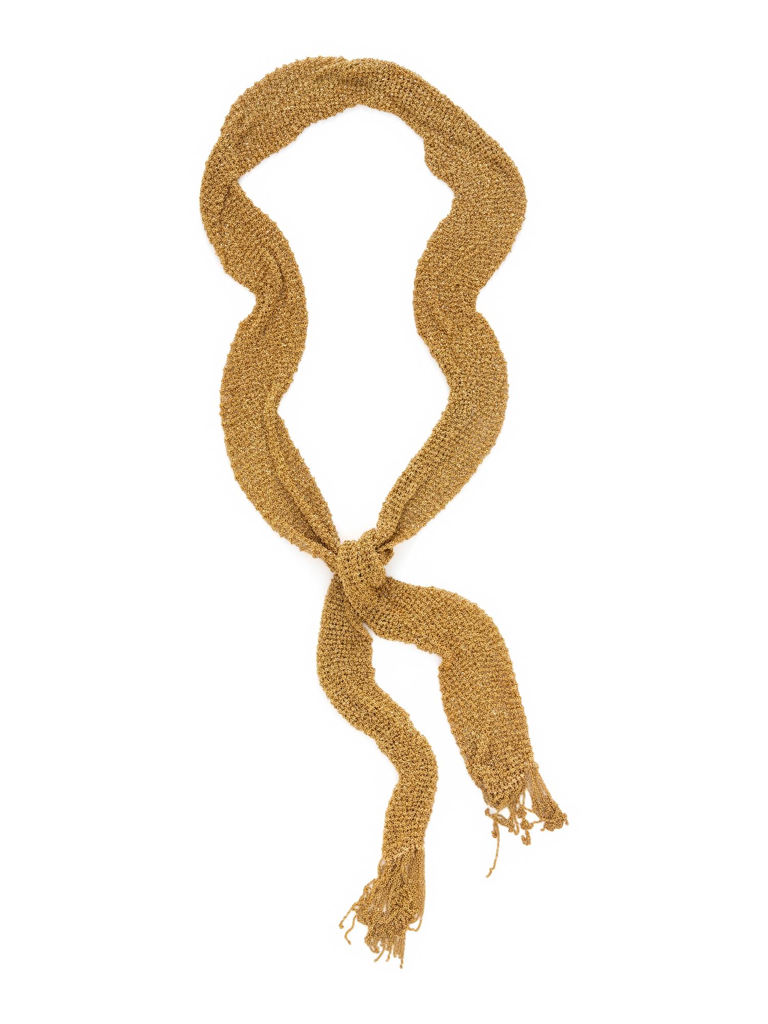 YELLOW GOLD MESH SCARF NECKLACE