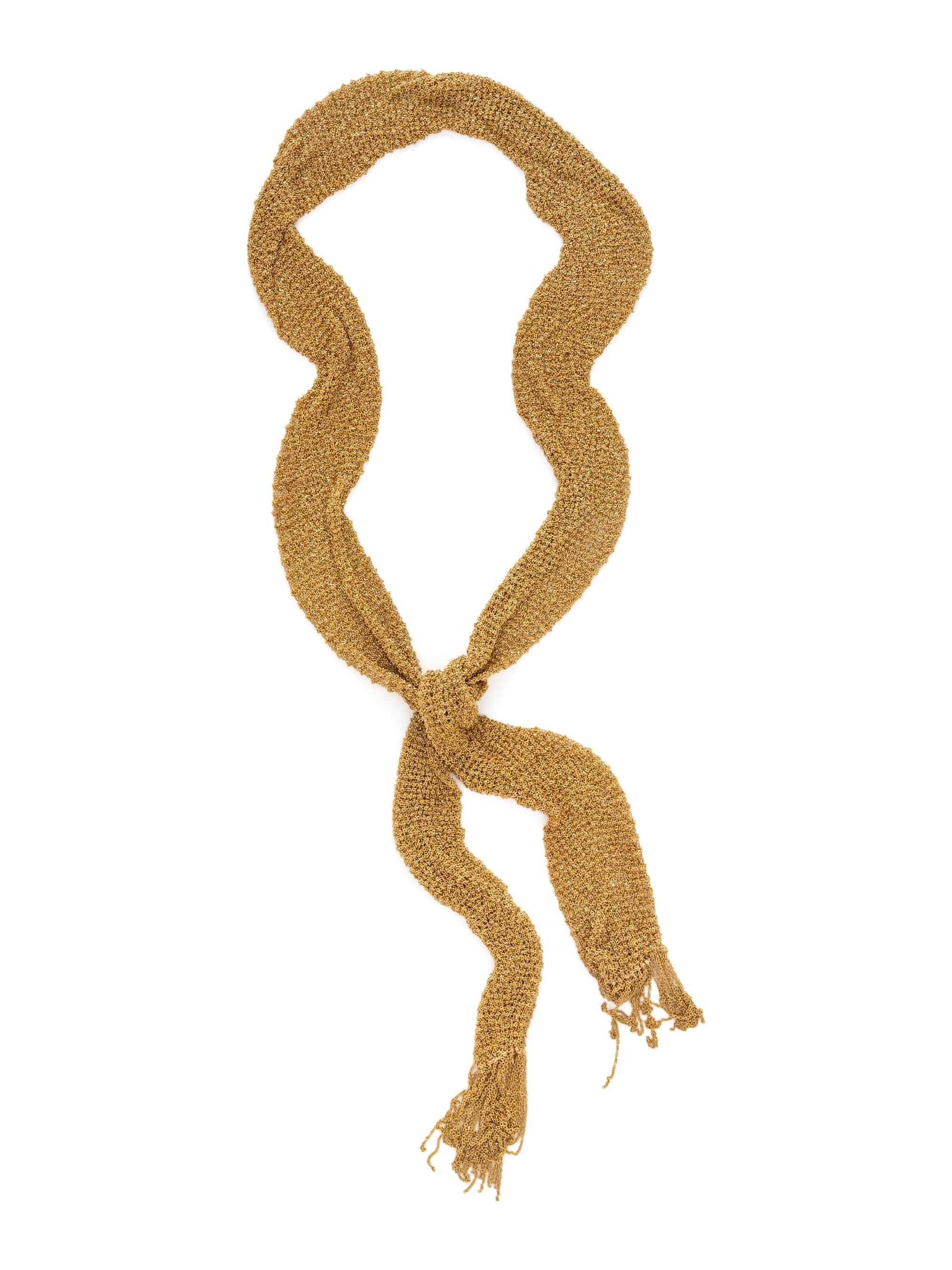 YELLOW GOLD MESH SCARF NECKLACE