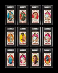 A Group of 12 SGC Graded 1969 Topps Hall of Fame and Rookie Basketball Cards