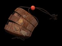 A Japanese Gold and Brown Lacquered Wood Two-Case Inro