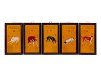 A Set of Ten Framed Chinese Porcelain Plaques After Lang Shi'Ing (1688-1766)