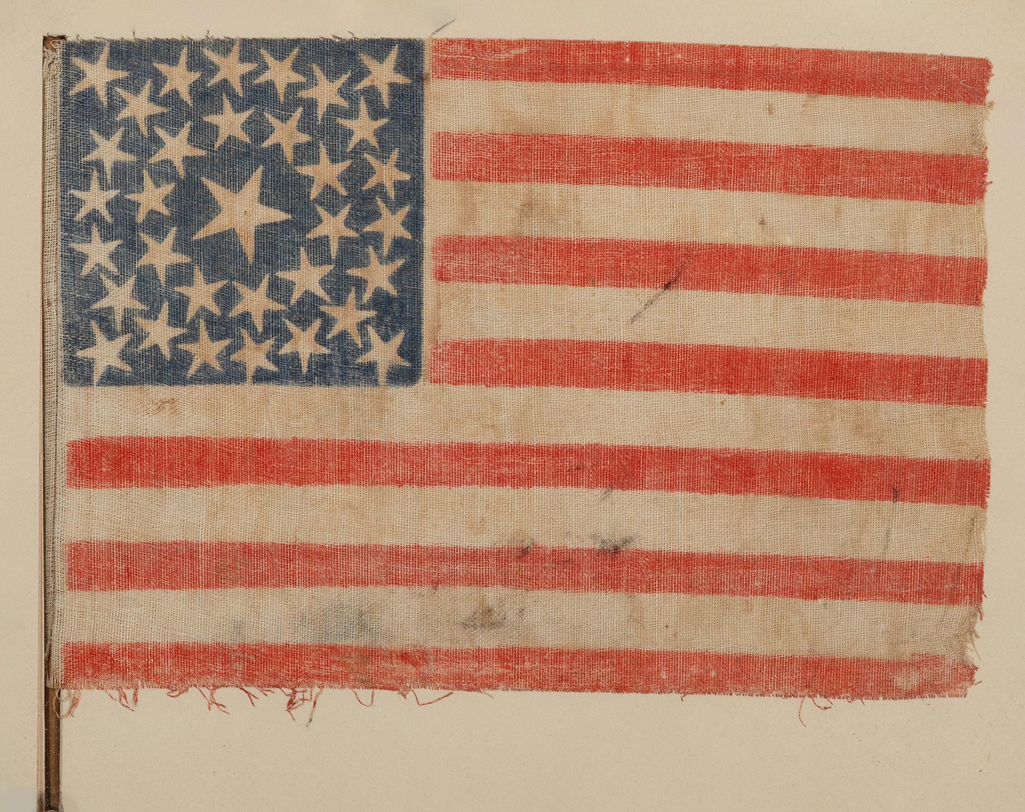 [FLAGS]. 33-star American parade flag. Ca 1859-1861.