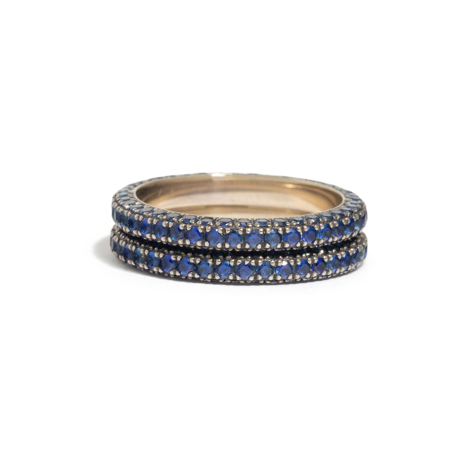 PAIR OF PAVÉ SAPPHIRE ETERNITY BANDS