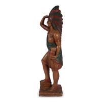 A Cigar Store Indian in Plaster with Polychrome Decoration