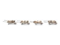 An Assembled Set of Four Mexican Silver Wheelbarrow-Form Ash Trays