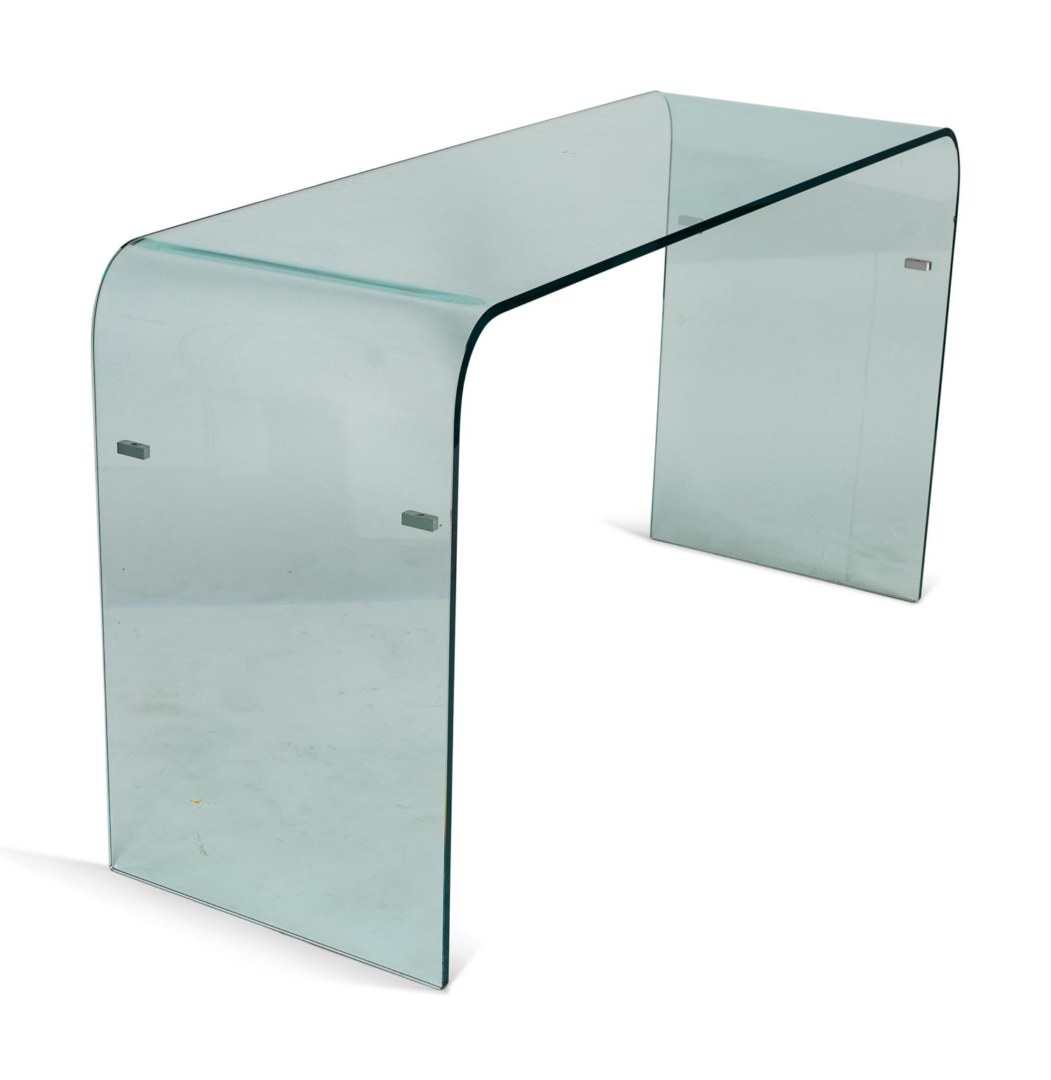 A Modern Italian Curved Glass Sofa Table — 20TH CENTURY