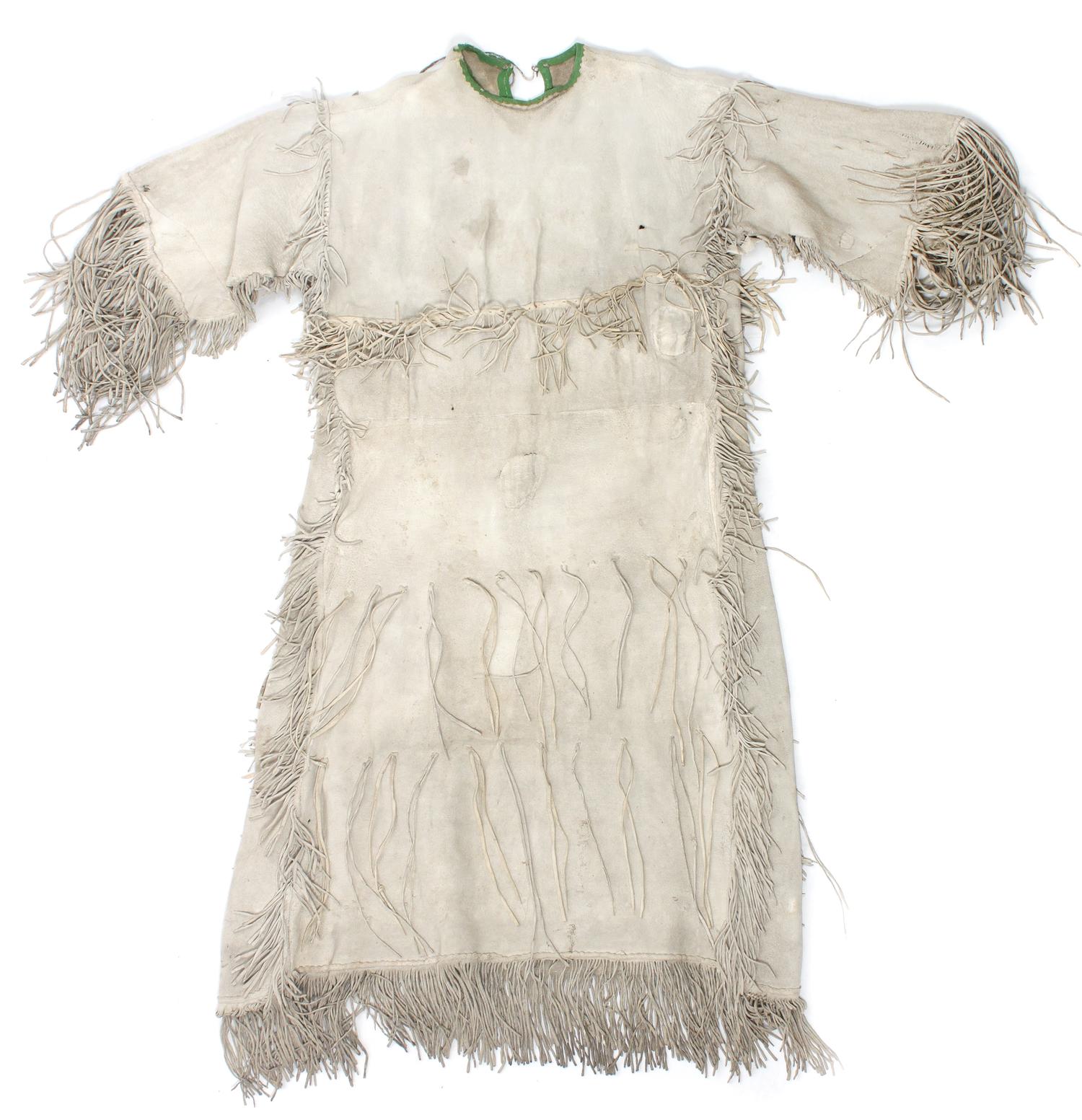 A Plains/ Plateau Area Buckskin Dress Length 53 1/2 x width 49 inches. — MID TO LATE 19TH CENTURY