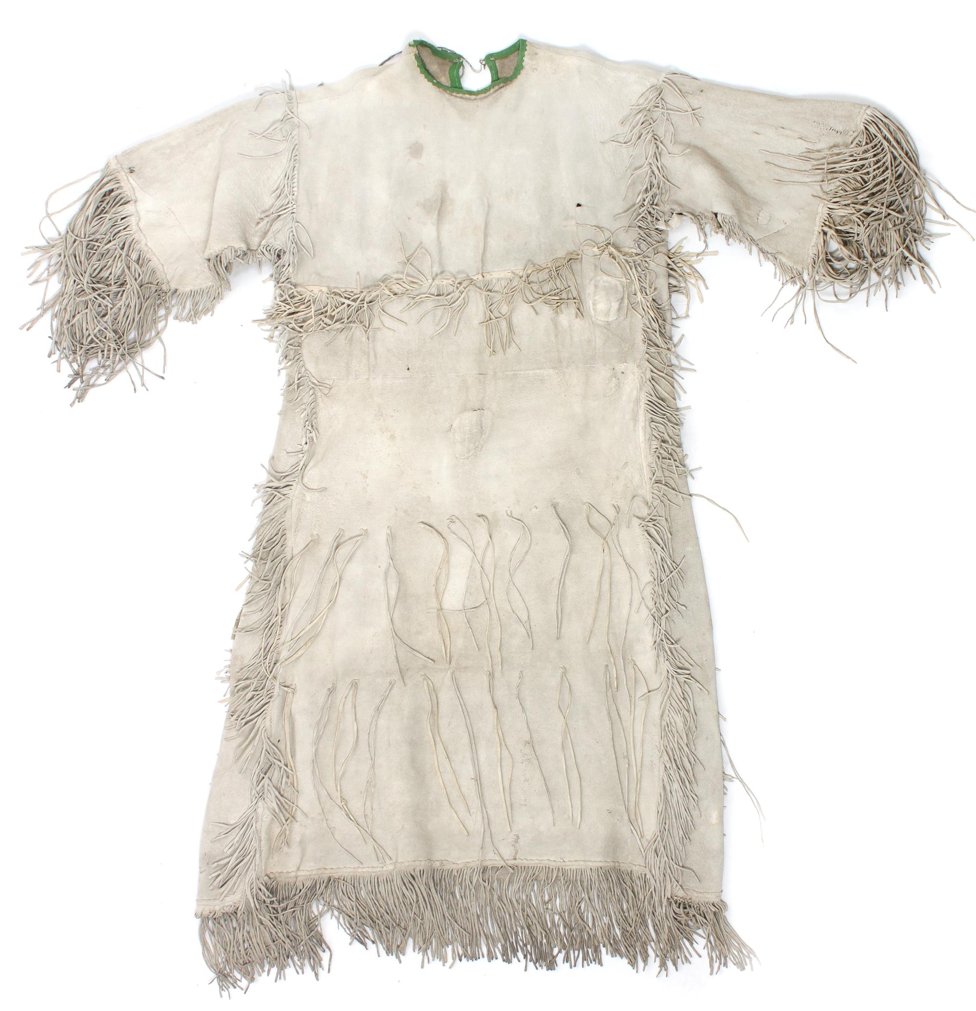 A Plains/ Plateau Area Buckskin Dress Length 53 1/2 x width 49 inches. — MID TO LATE 19TH CENTURY