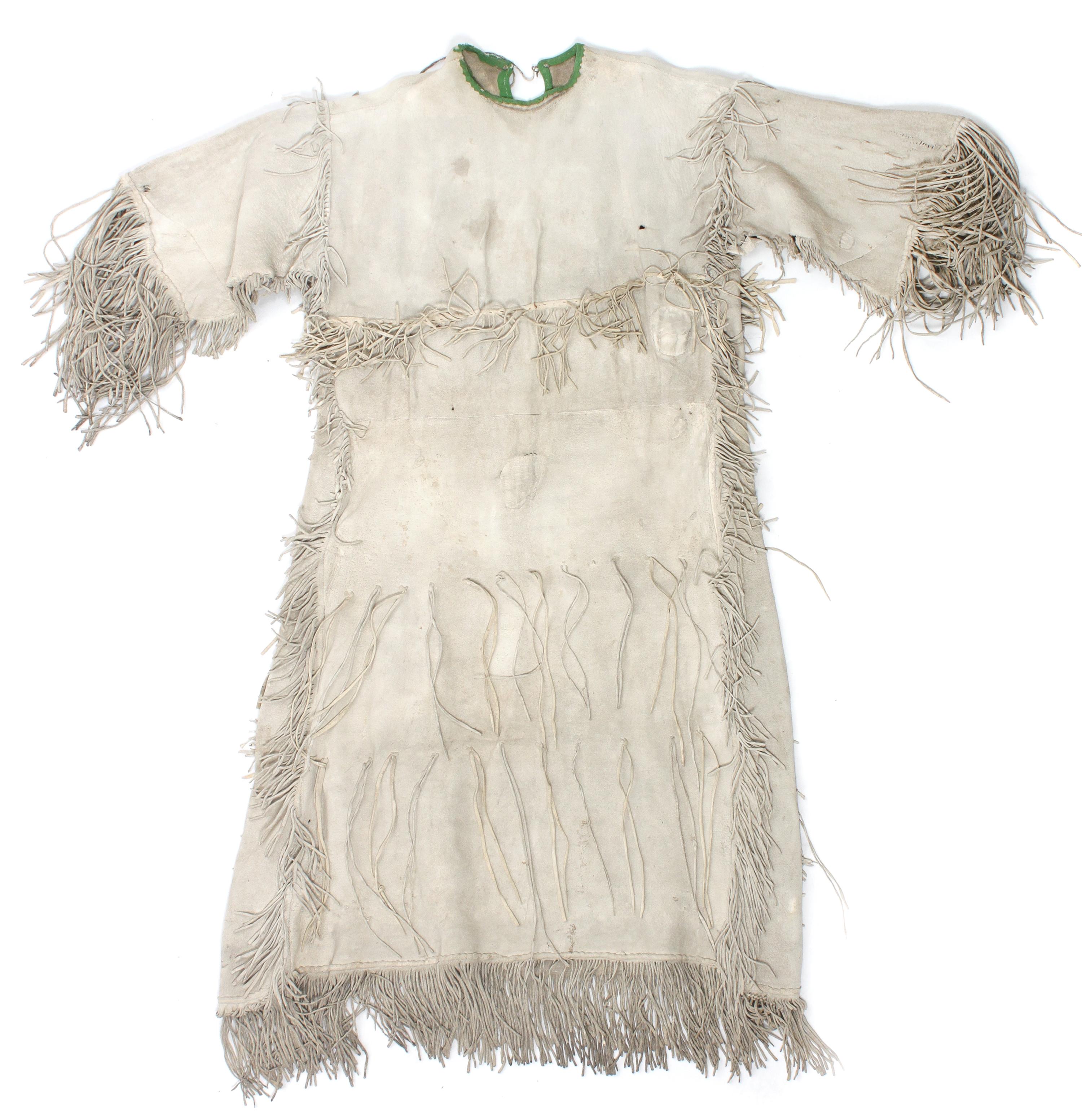 A Plains/ Plateau Area Buckskin Dress Length 53 1/2 x width 49 inches. — MID TO LATE 19TH CENTURY