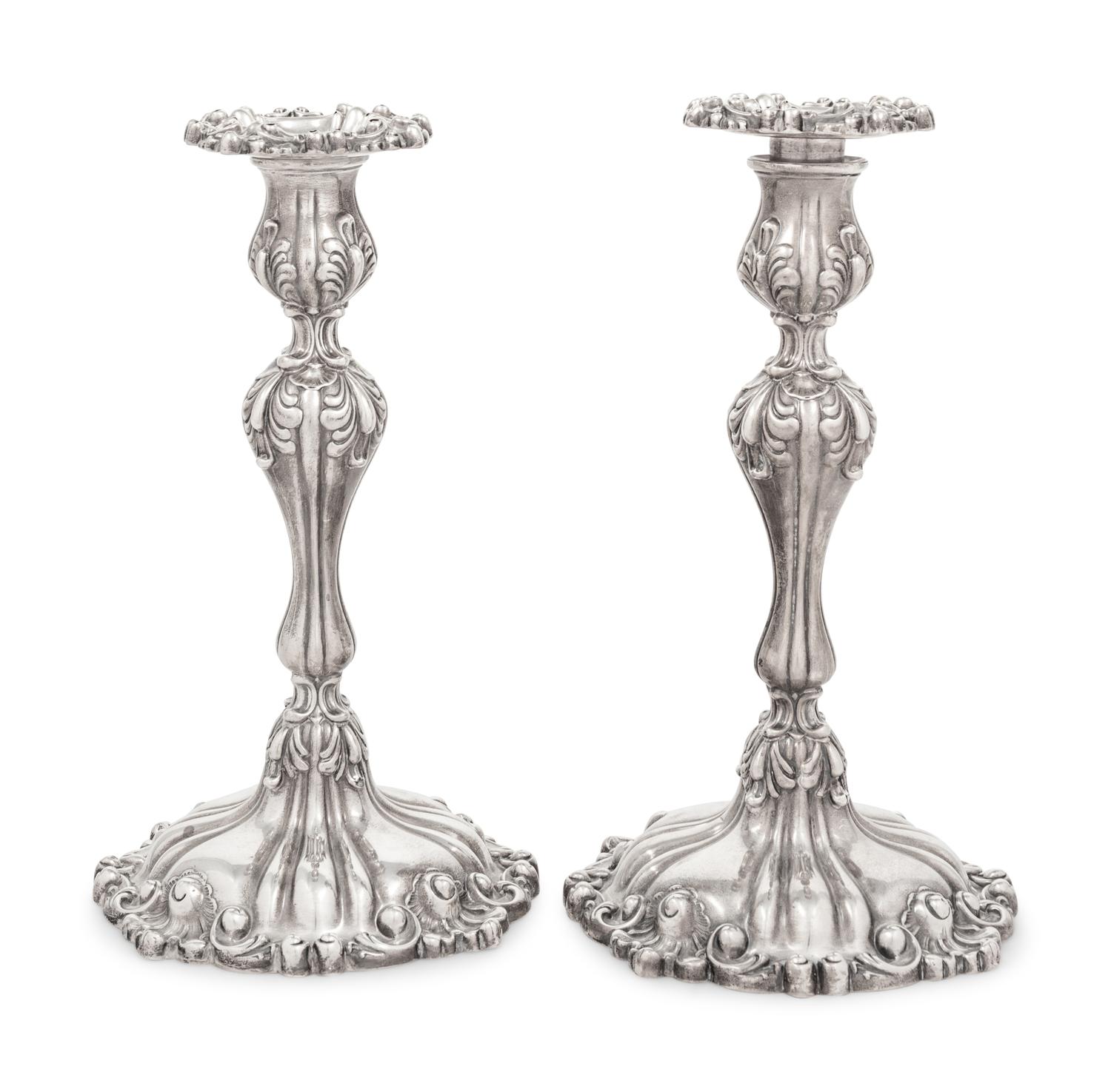 A Pair of American Silver Candlesticks