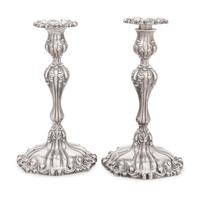 A Pair of American Silver Candlesticks