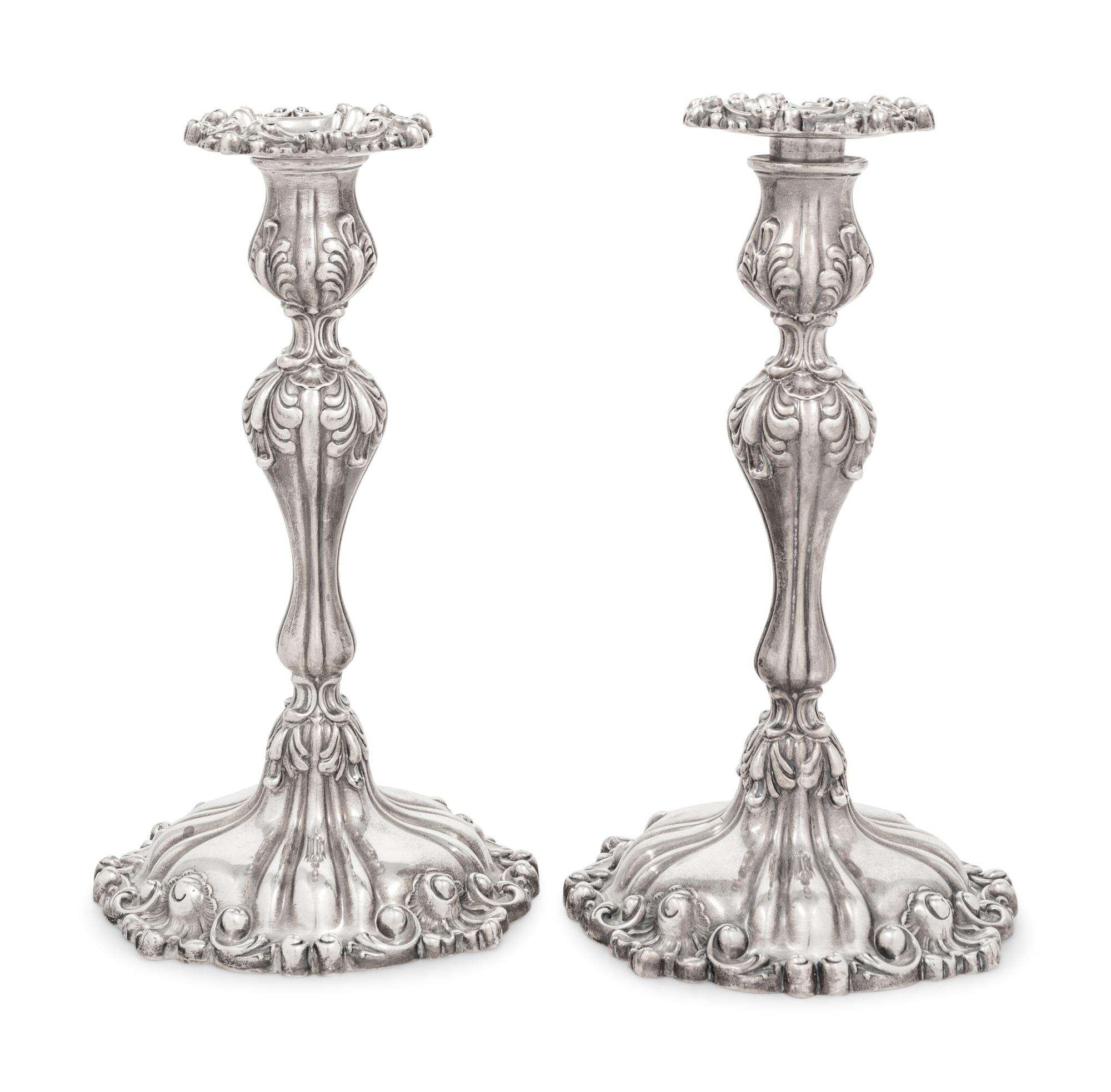 A Pair of American Silver Candlesticks