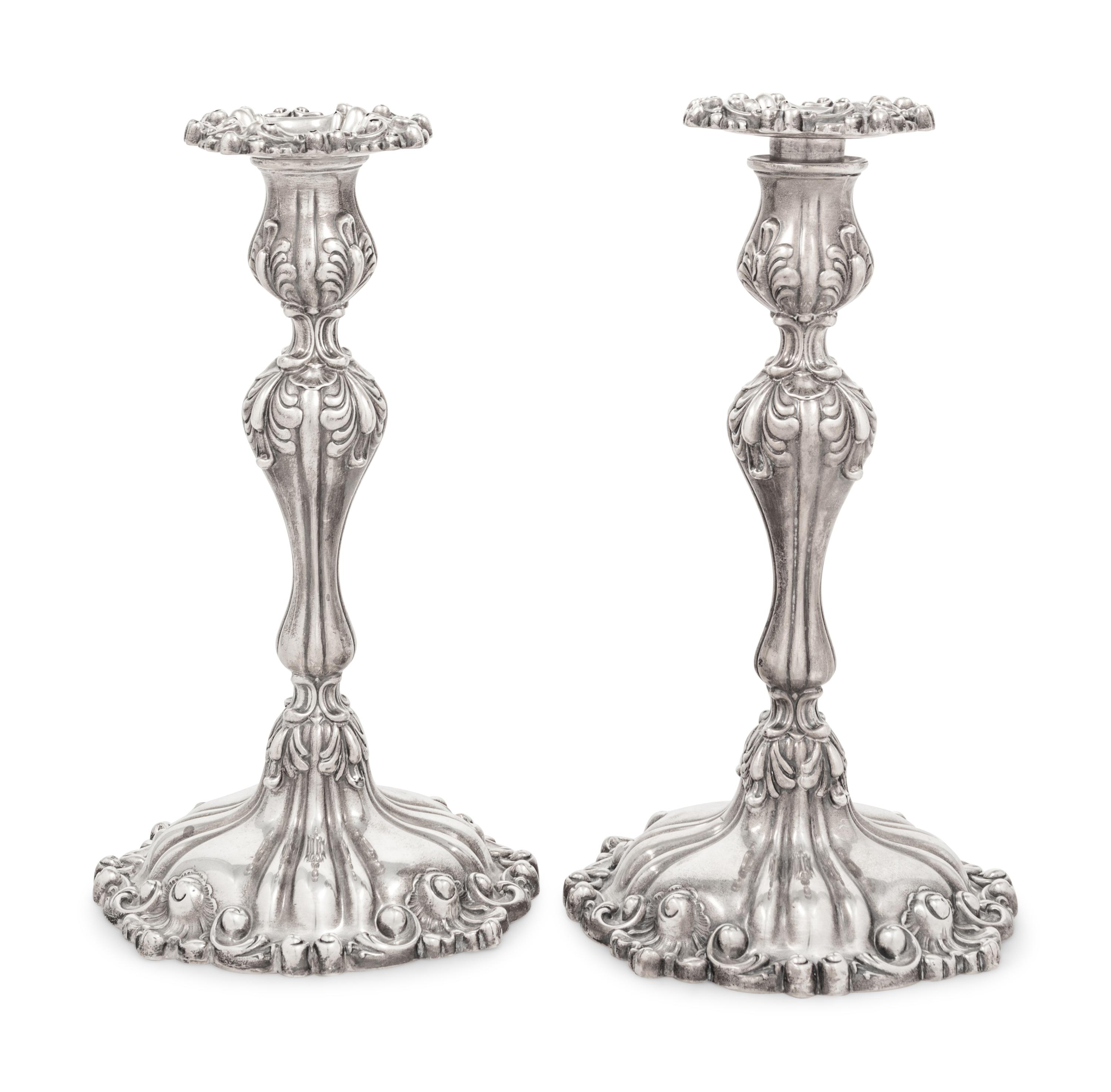 A Pair of American Silver Candlesticks