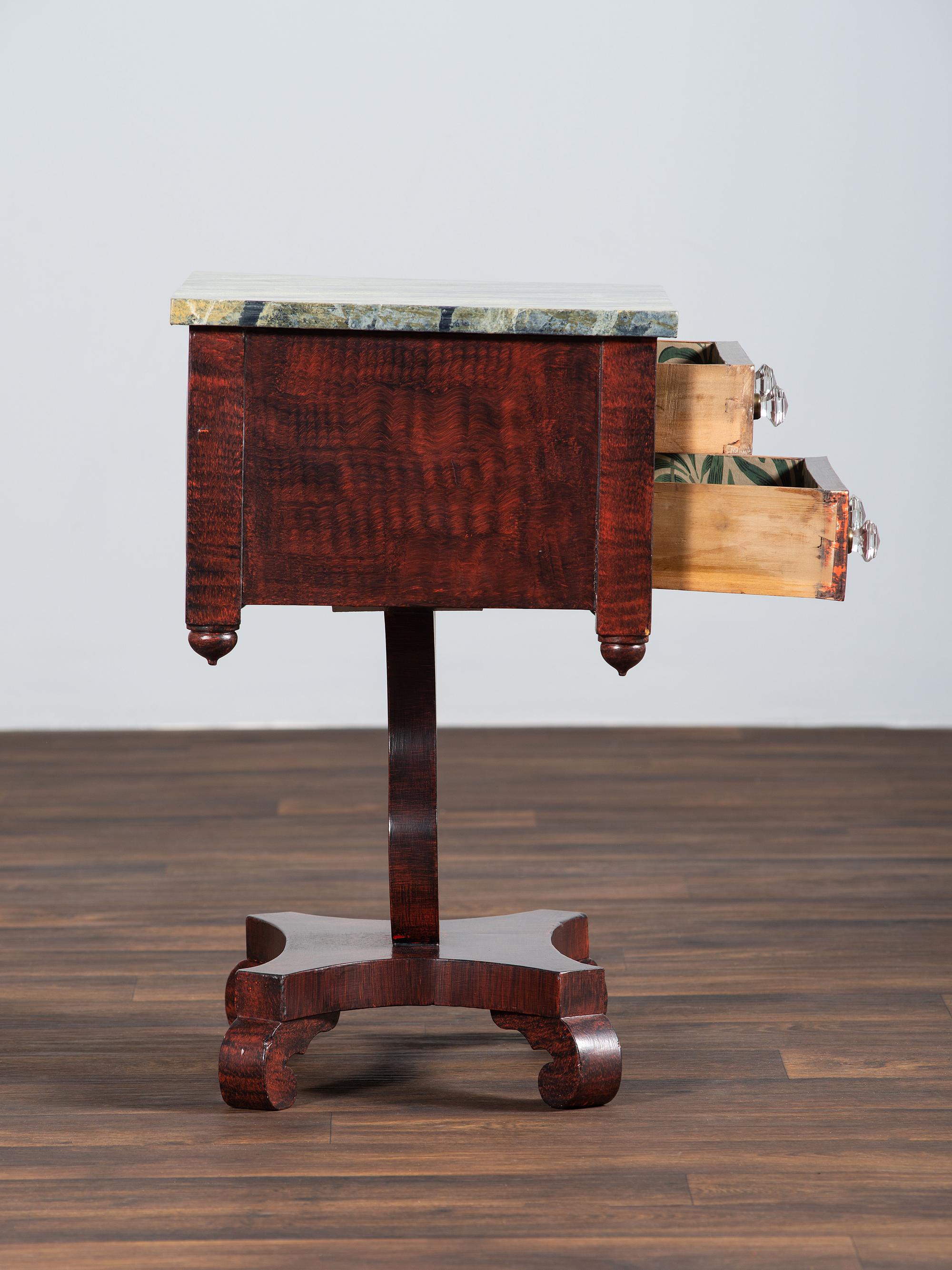 A Classical Grain Painted Mahogany Two-Drawer Stand