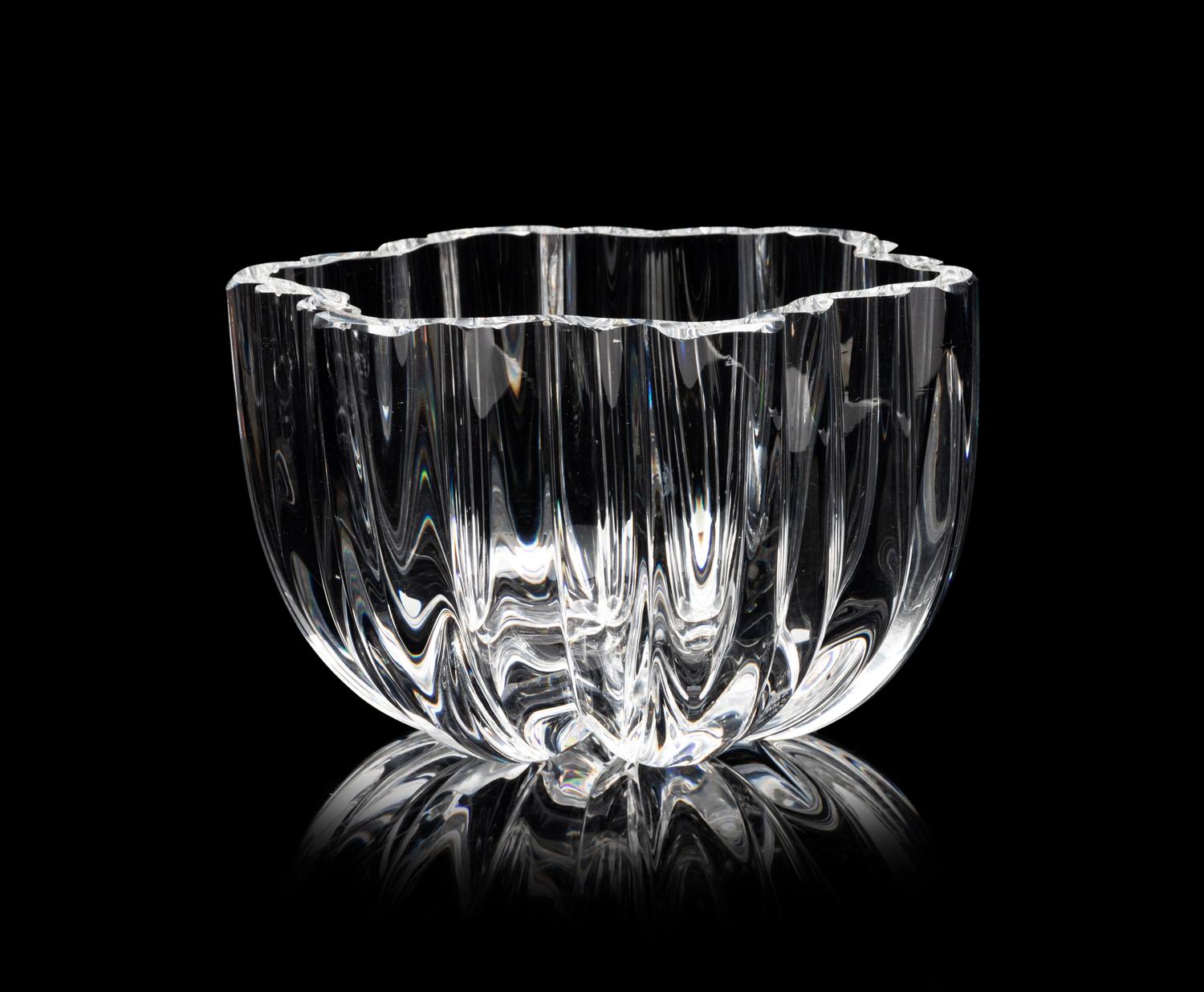 A Group of Six Orrefors and Kosta Glass Table Articles