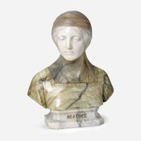 An Italian Carved Marble Bust of Beatrice Signed Prof. G. Besli, 19th century