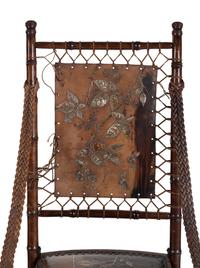 A Pair of English Aesthetic Movement Walnut Folding Chairs