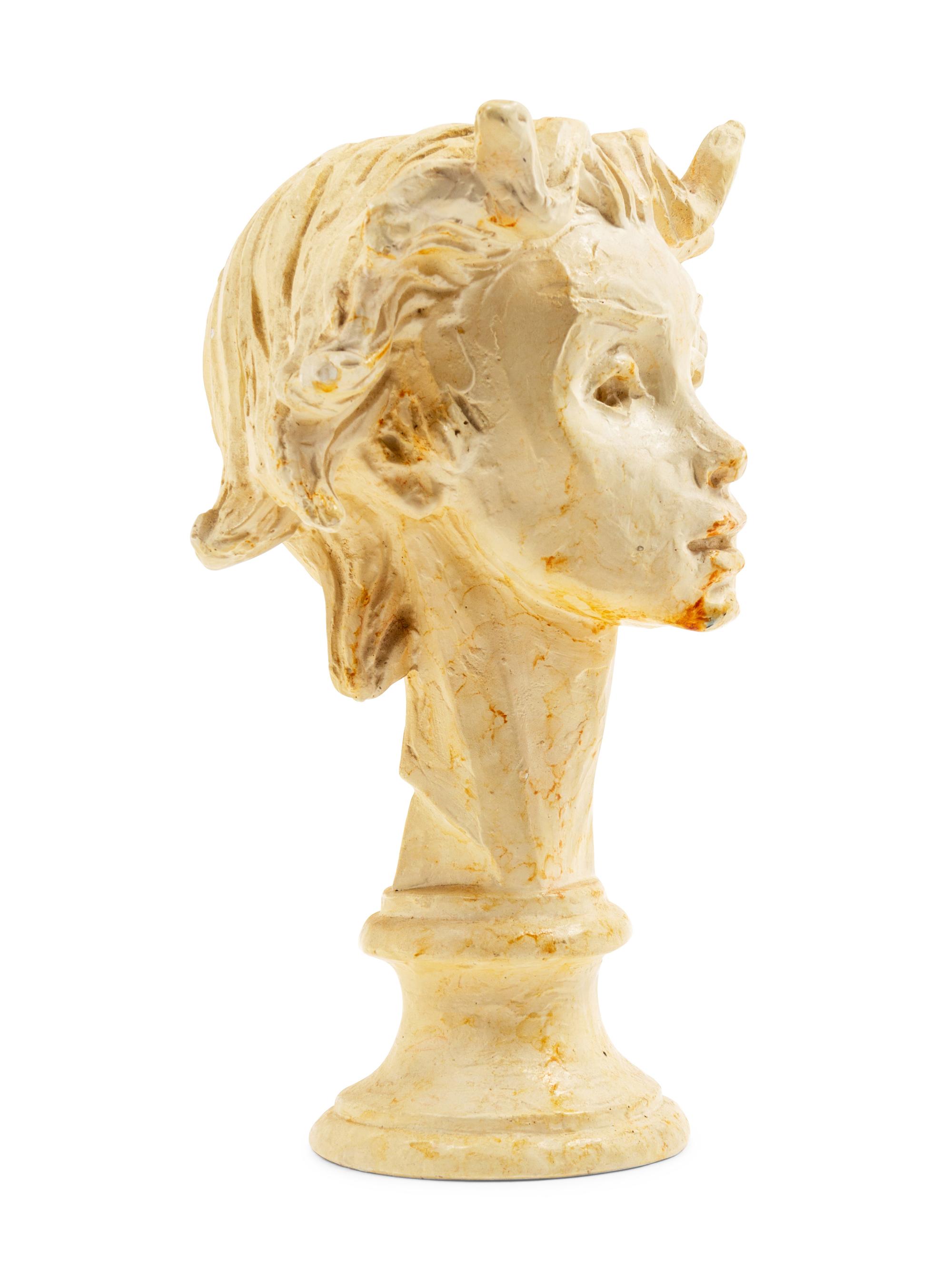 A Fred Press Art Deco Patinated Plaster Bust of Medusa