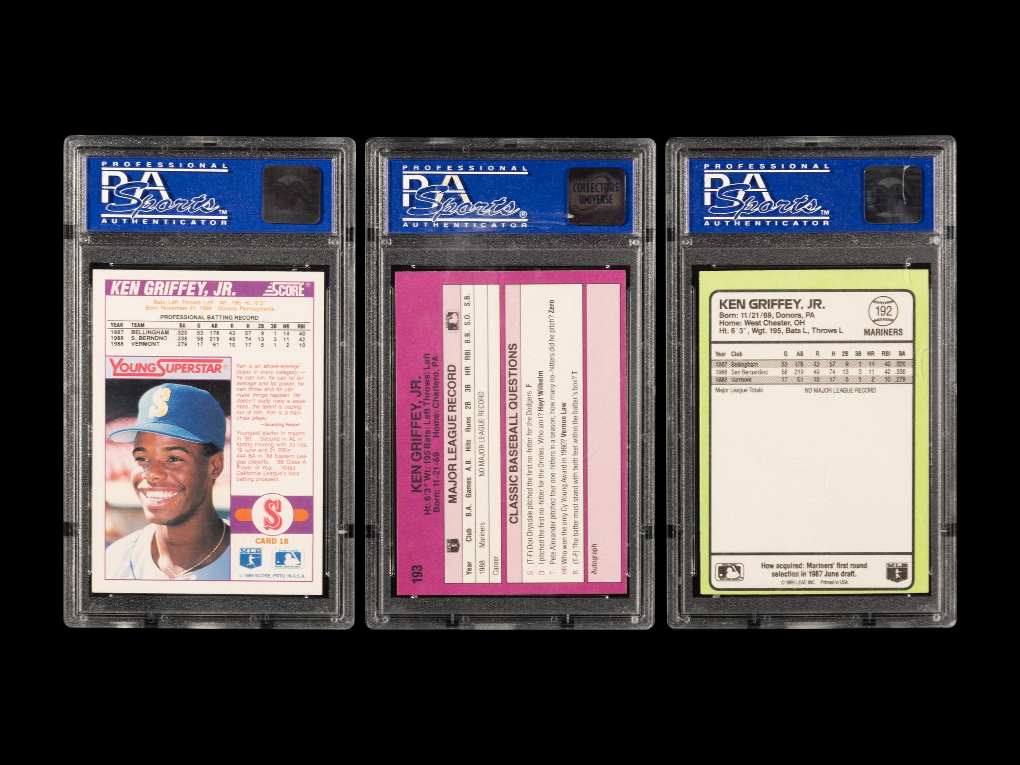 A Group of 12 Ken Griffey Jr. PSA Graded Rookie Cards,