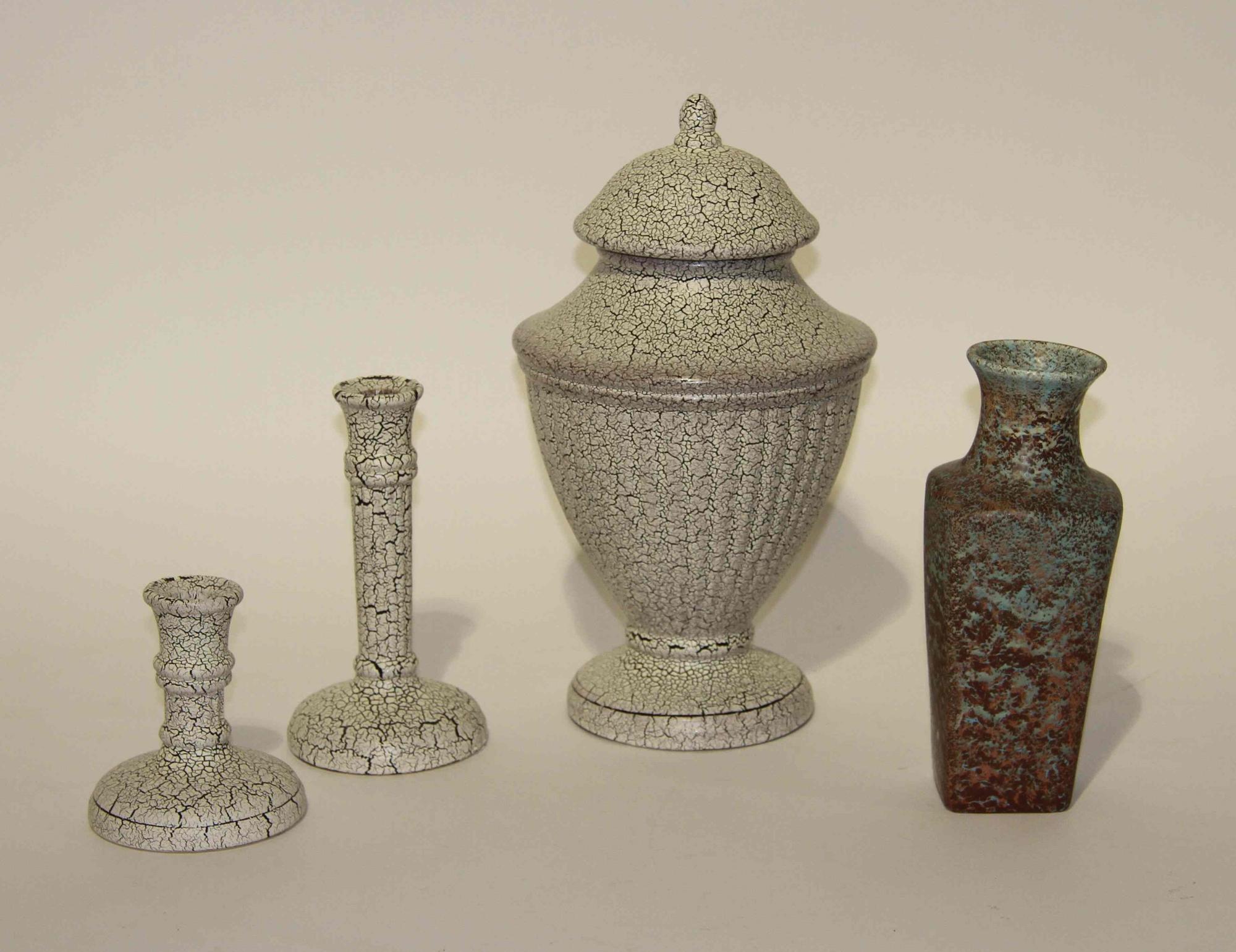 A Group of Eight Haeger Pottery Table Articles Height of tallest 14 1/2 inches.