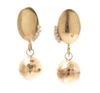 A Collection of Yellow Gold, Diamond, Onyx and Cultured Pearl Interchangeable Pendant Earclips, 22.30 dwts.