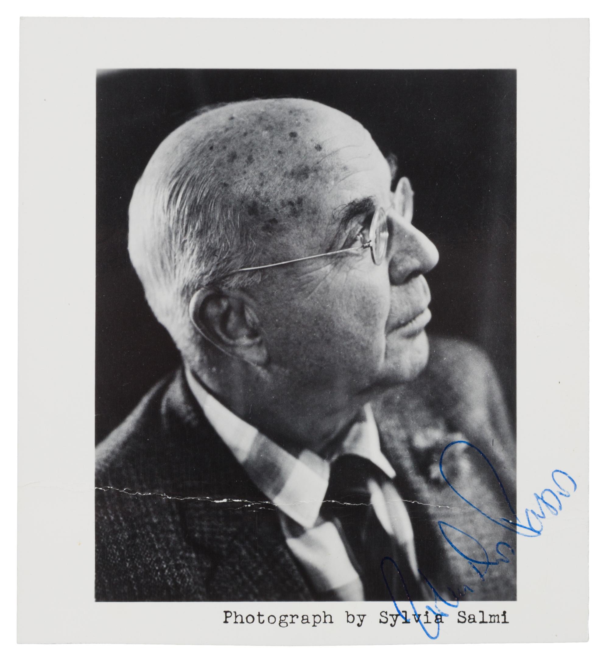 DOS PASSOS, John (1896-1970). Photograph signed ("John Dos Passos").