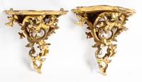 A Pair of Italian Giltwood Brackets Height 11 inches. — 19TH/20TH CENTURY
