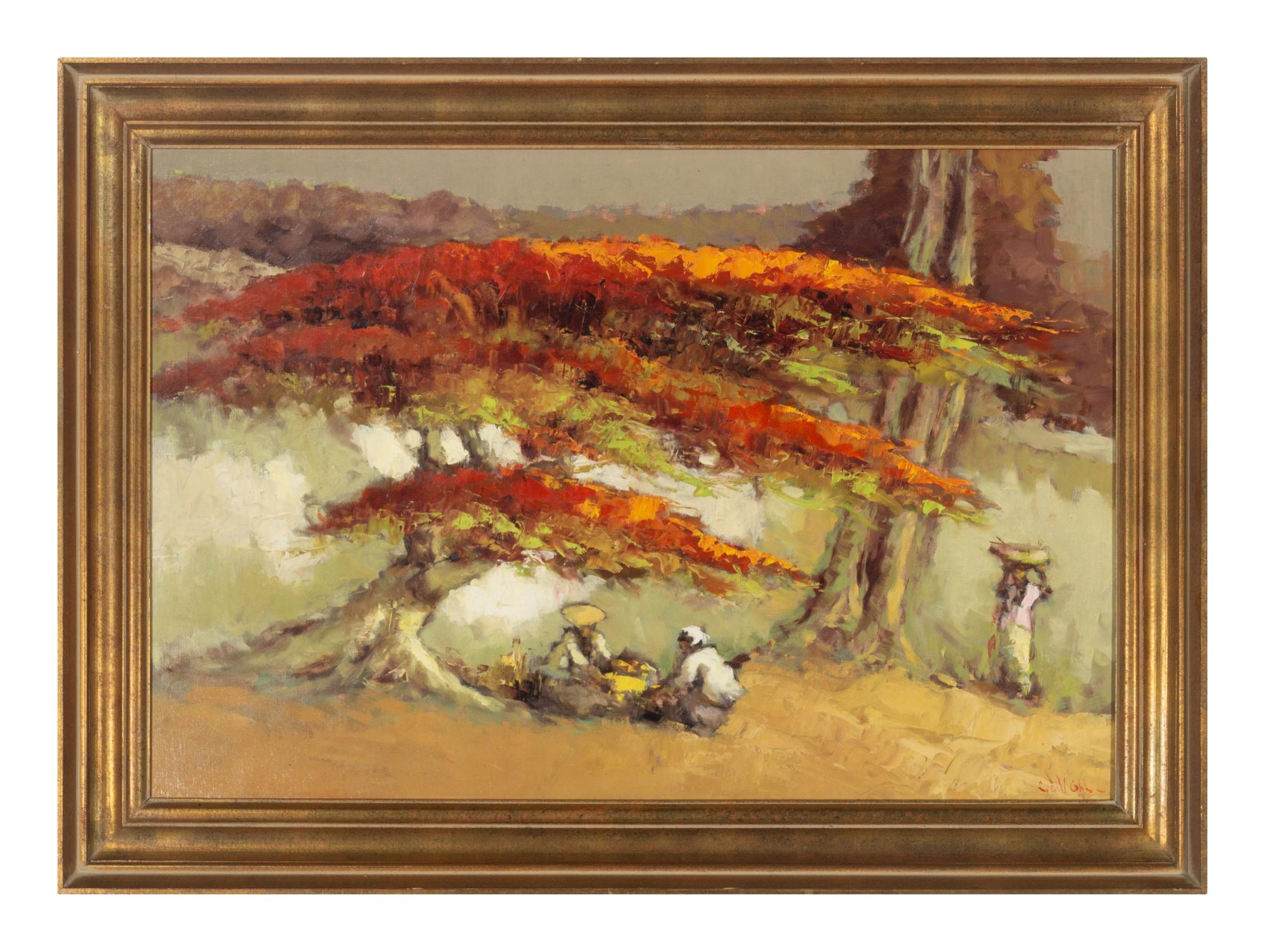 Field Workers Under a Flamboyant Tree