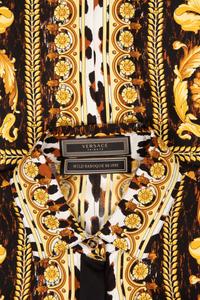 Versace Tribute "Wild Baroque" Silk Print Shirt Dress and Scarf, Spring 2018