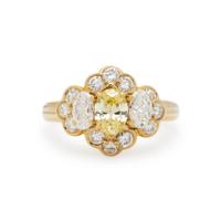 YELLOW DIAMOND AND DIAMOND RING