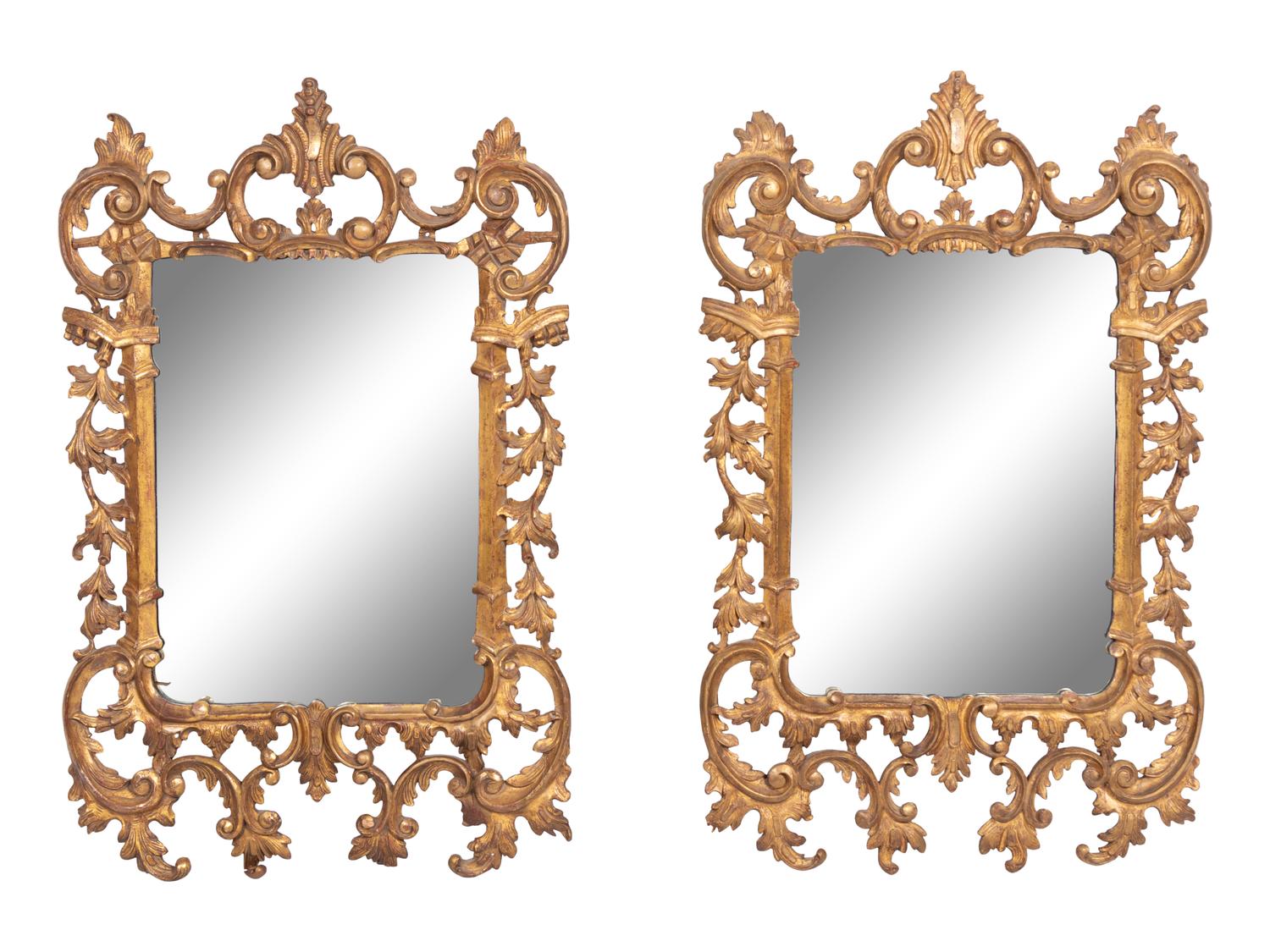 A Pair of George III Carved Giltwood Mirrors