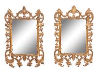 A Pair of George III Carved Giltwood Mirrors