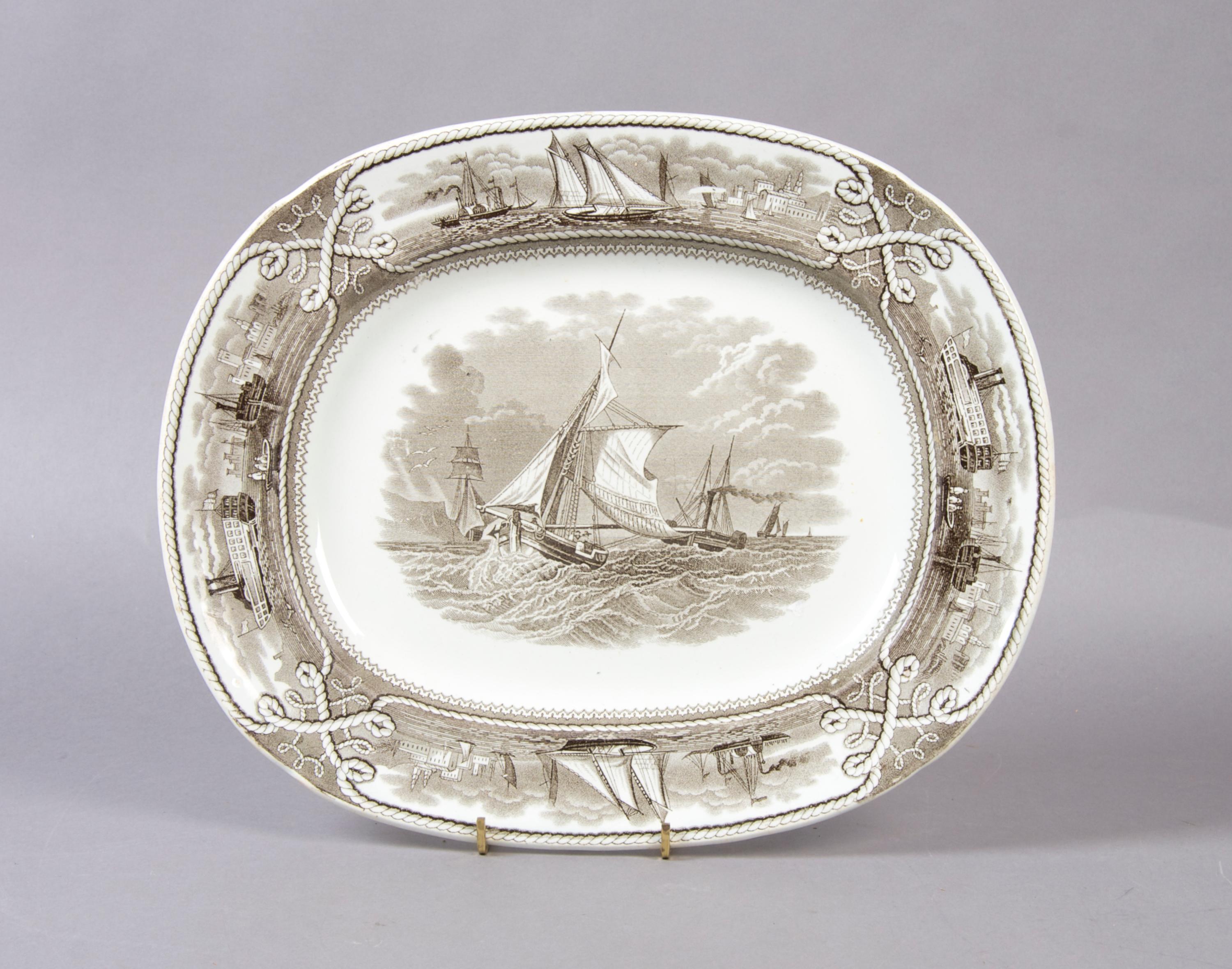 An English Pottery Tray, Mason, Width 13 1/4 inches.