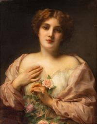Etienne Adolphe Piot (French, 1831-1910) — Woman with Roses