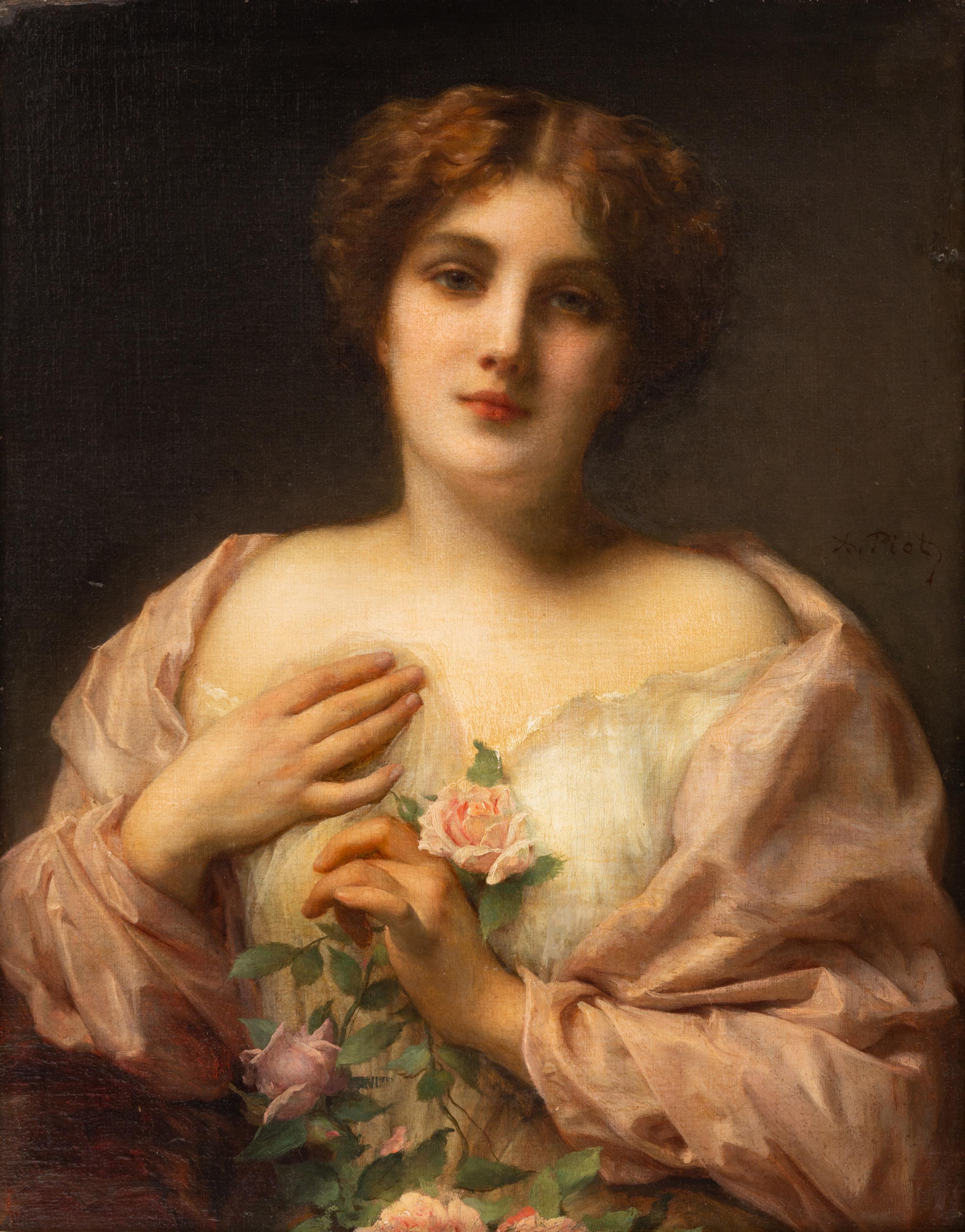 Etienne Adolphe Piot (French, 1831-1910) — Woman with Roses