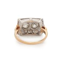 YELLOW GOLD, PLATINUM, AND DIAMOND RING