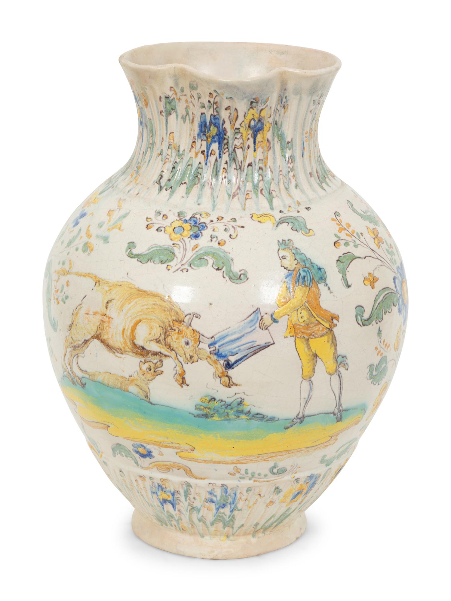A Spanish Talavera Faience Pitcher