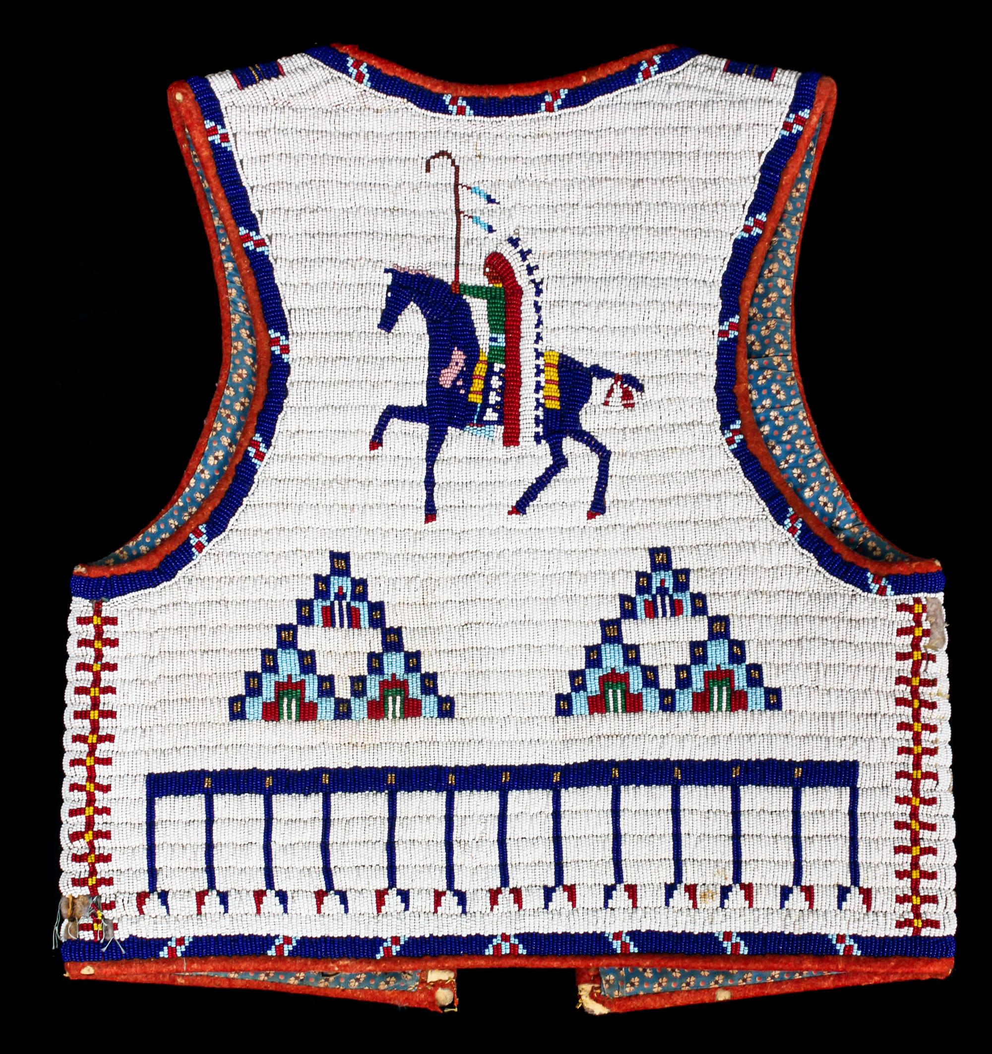 A Lakota Pictorial Beaded Vest Height 20 1/4 x width 18 1/2 inches. — LATE 19TH/ EARLY 20TH CENTURY