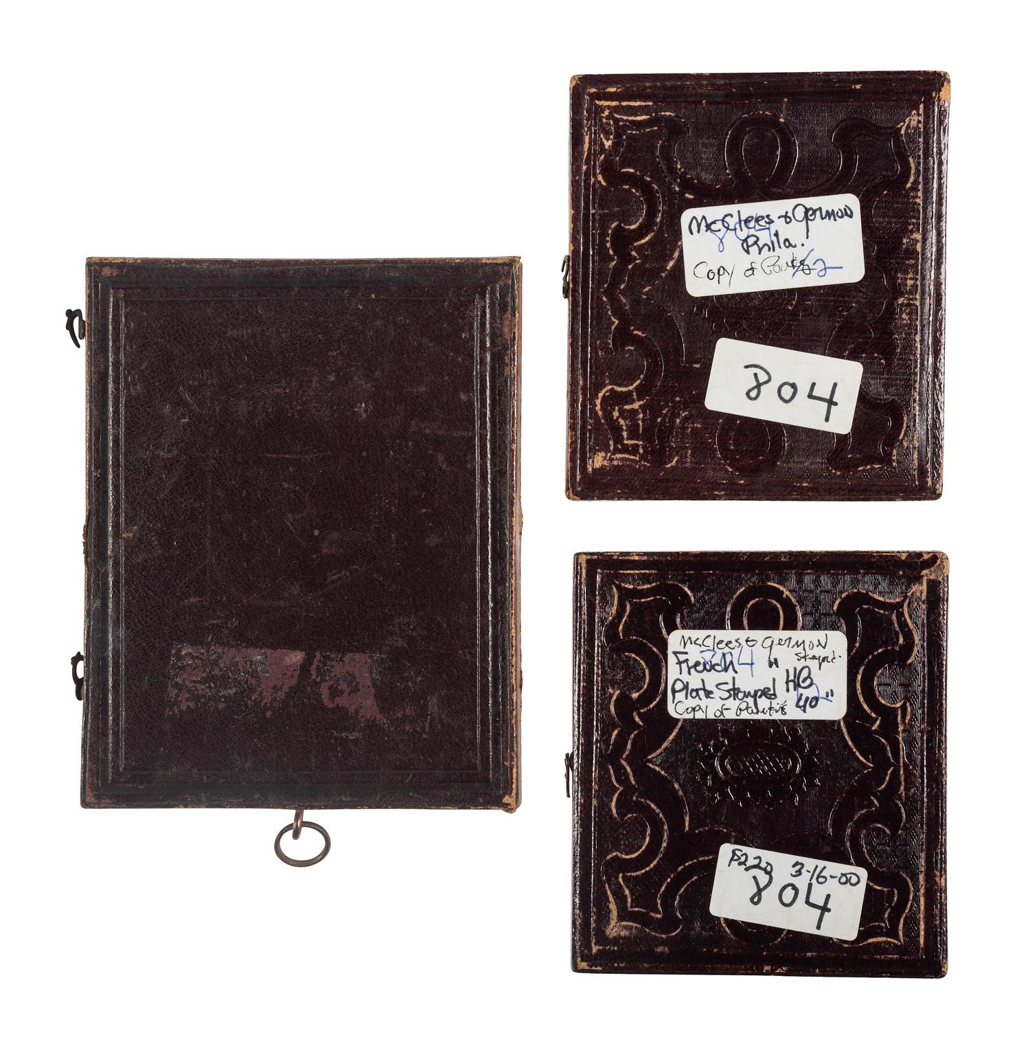 [EARLY PHOTOGRAPHY]. A group of 5 daguerreotypes and ambrotype of painted portraits, including: