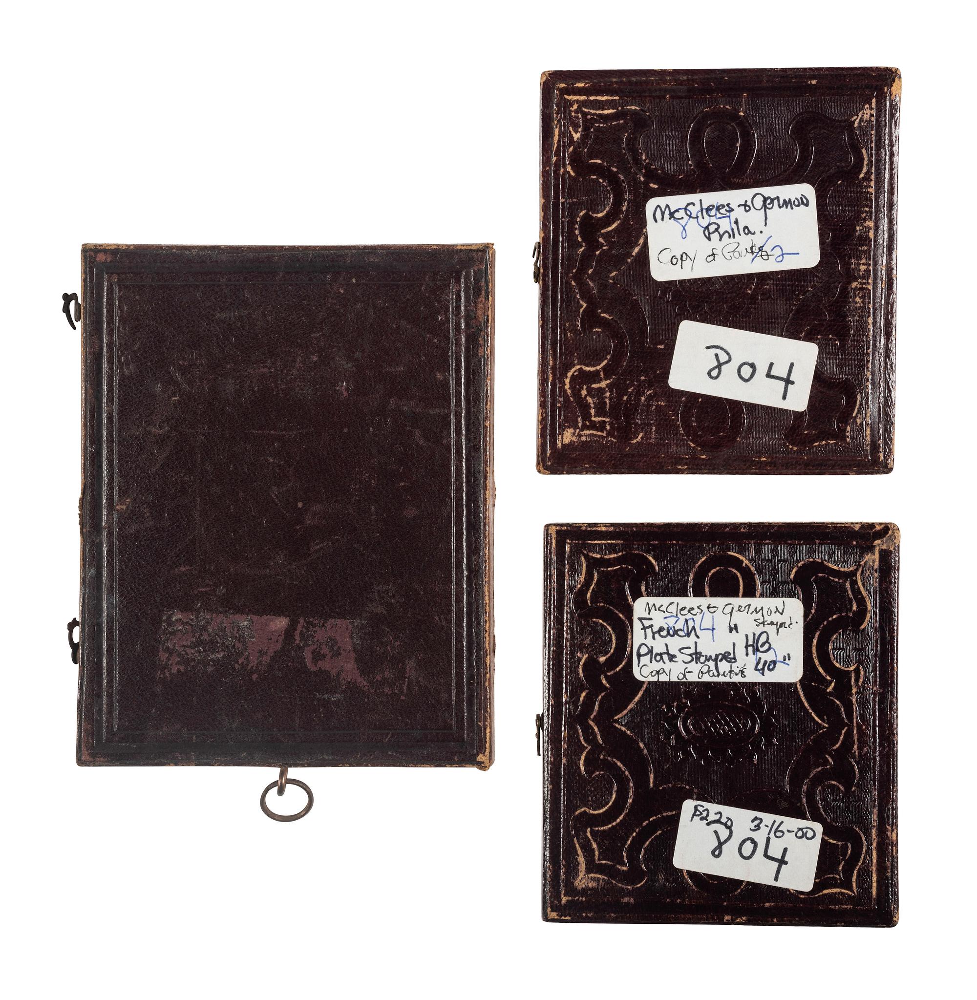 [EARLY PHOTOGRAPHY]. A group of 5 daguerreotypes and ambrotype of painted portraits, including:
