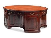 An English Mahogany Oval Partners Desk