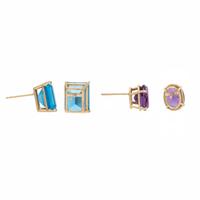 Blue Topaz Earrings and Amethyst Earrings