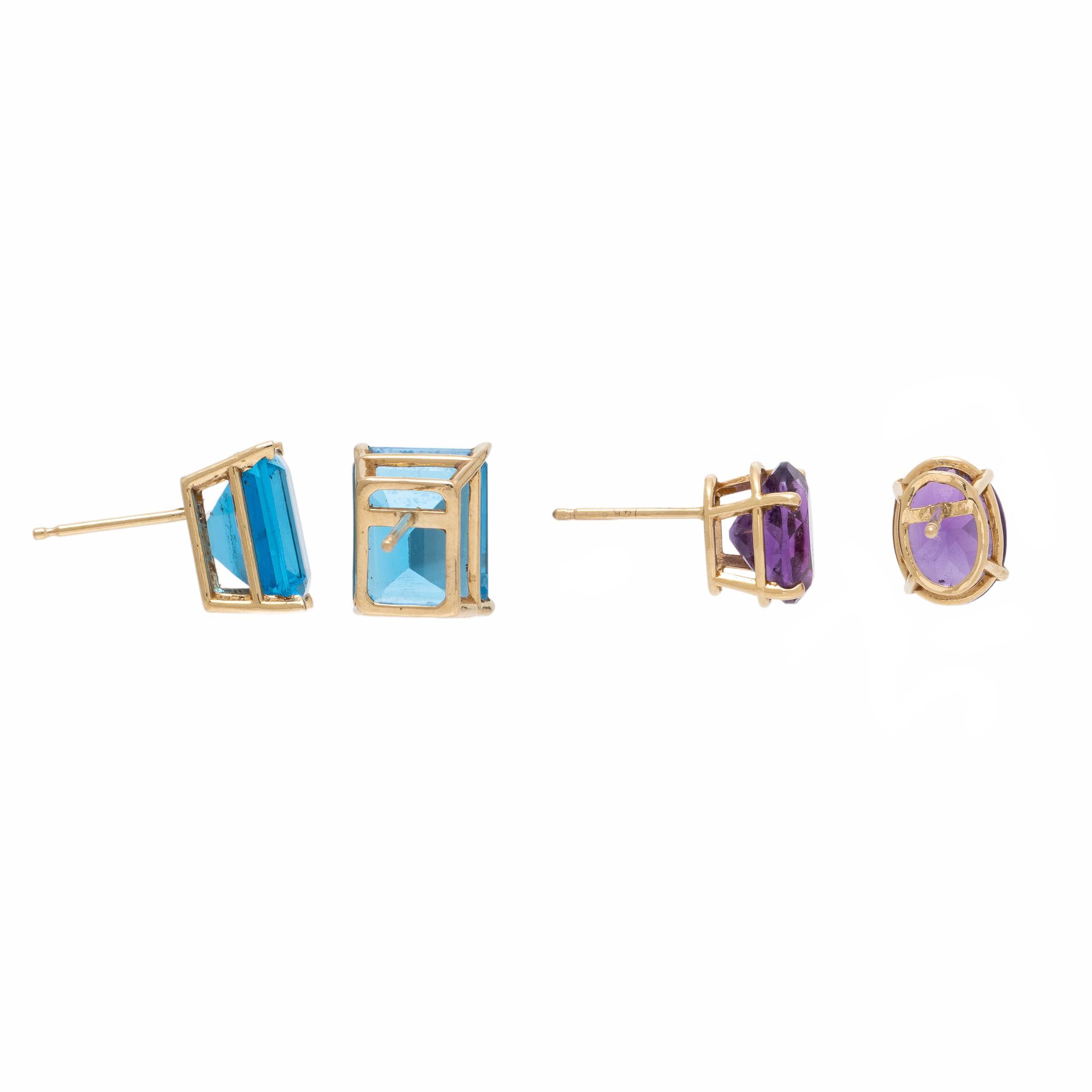 Blue Topaz Earrings and Amethyst Earrings