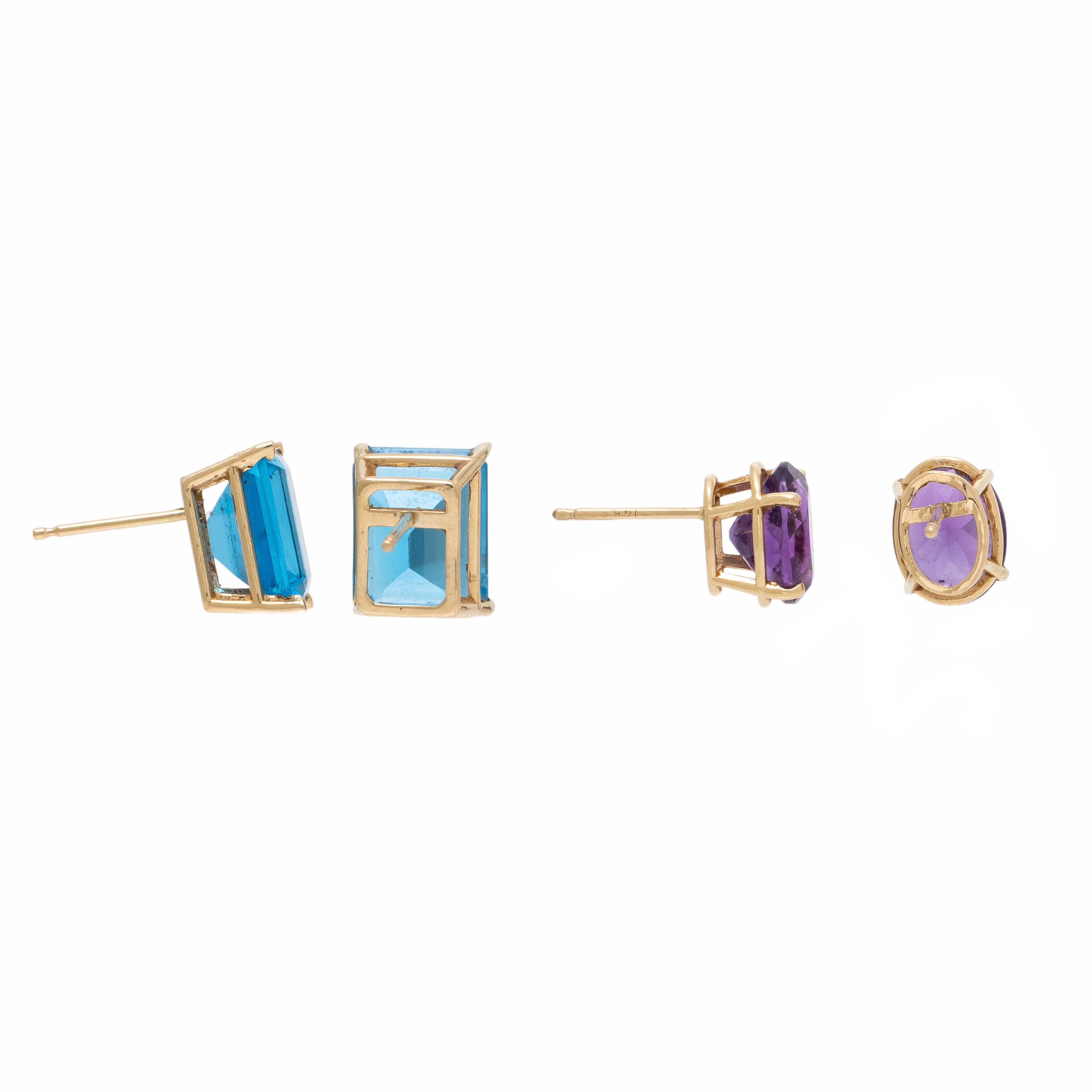 Blue Topaz Earrings and Amethyst Earrings