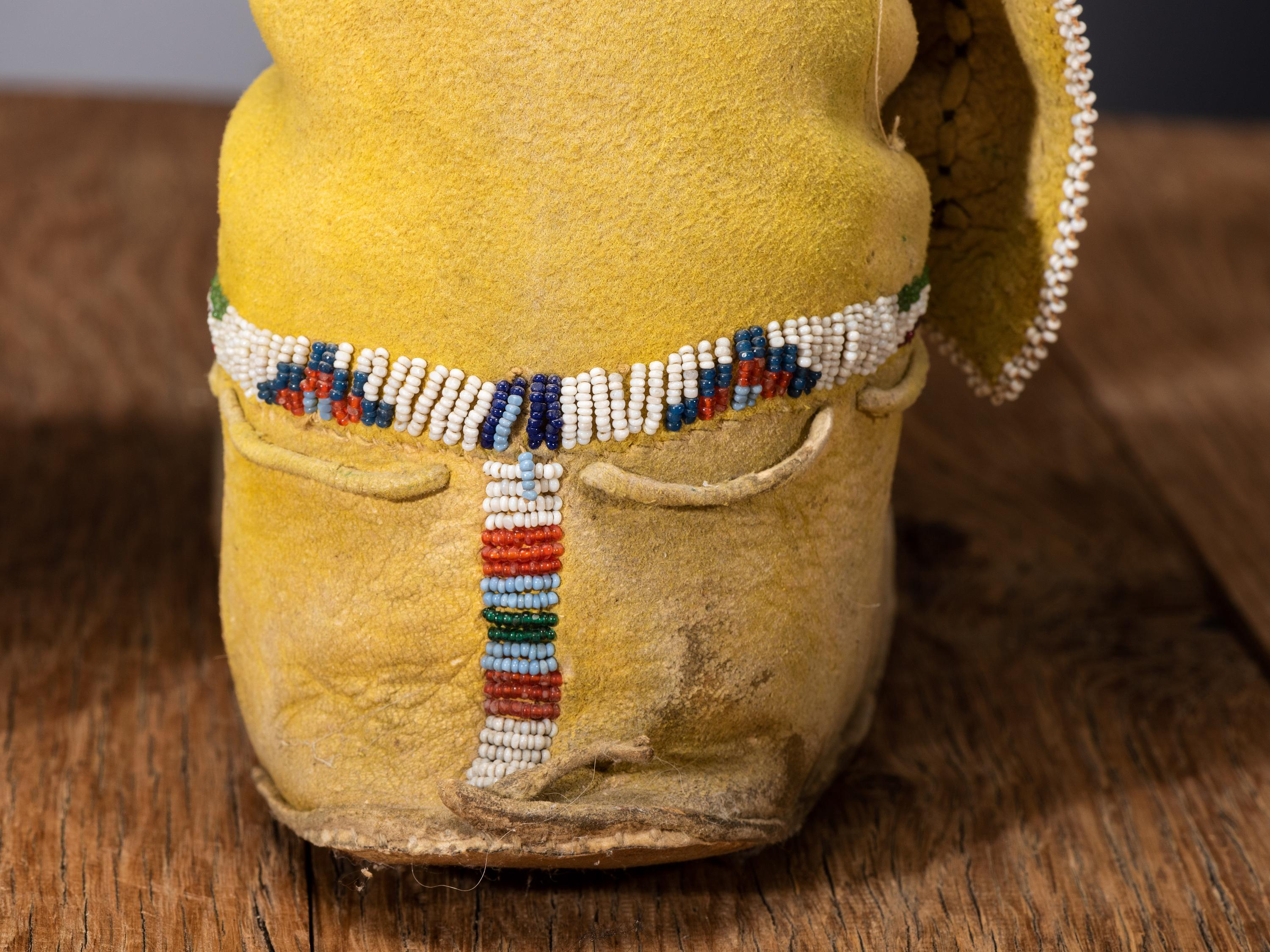Kiowa Beaded Boot Moccasins, with Eagle Tail Design
