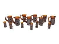Set of Eight Mugs and Six Cups