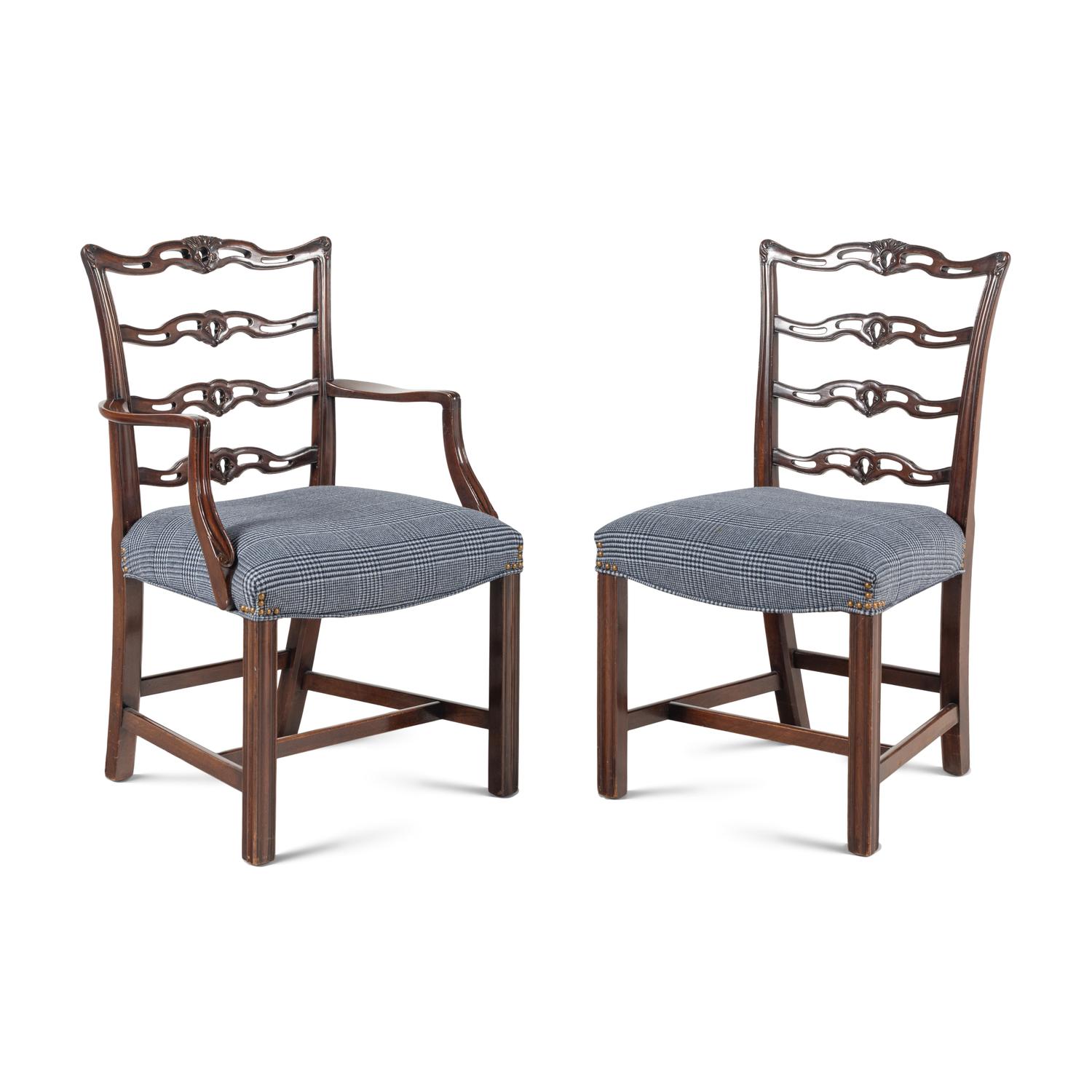 A Set of Ten George III Style Mahogany Dining Chairs