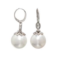 DIAMOND AND CULTURED PEARL EARRINGS