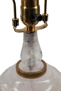 A Pair of Rock Crystal and Malachite Table Lamps