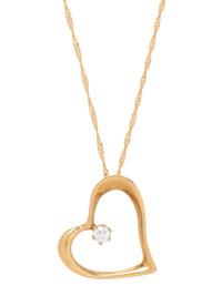 YELLOW GOLD AND DIAMOND HEART PENDANT/NECKLACE